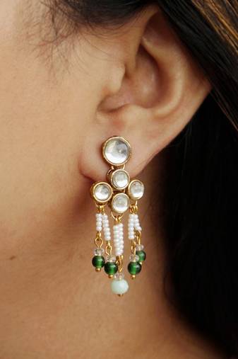 Teeny Drop Kundan Earrings