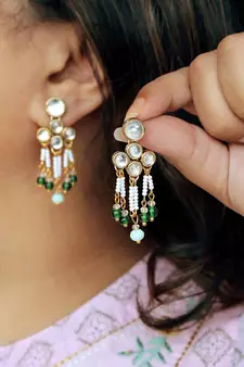 Teeny Drop Kundan Earrings
