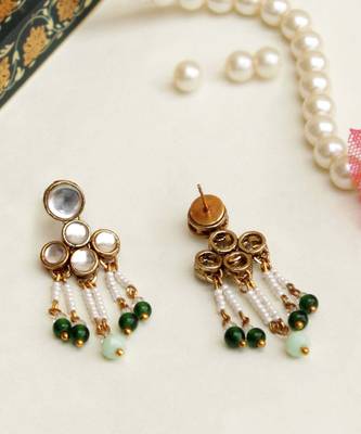 Teeny Drop Kundan Earrings 4