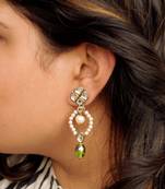 Semi Precious Glass Stones & Kundan Earrings
