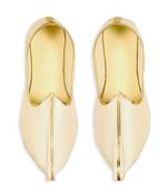 Classy White Raw Silk Mens Mojaris