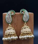  RubyGreeen  Brass and Crystal Drop Earrings for Women ER_2089_RG_50