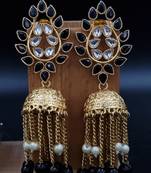 Black Color Gold Plated Crystal Earrings for  Women ER_2130_BK_160