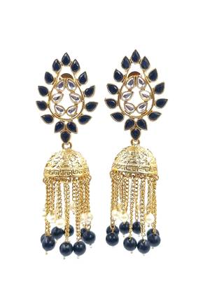 Black Color Gold Plated Crystal Earrings for  Women ER_2130_BK_160 2