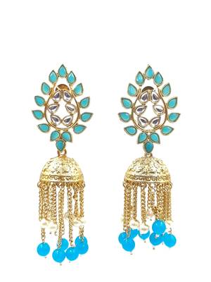 Firozi  Color Gold Plated Crystal Earrings for  Women ER_2130_F_160 2