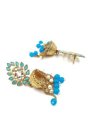Firozi  Color Gold Plated Crystal Earrings for  Women ER_2130_F_160 3