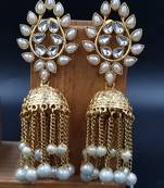  White Color Gold Plated Crystal Earrings for  WomenER_2130_W_160