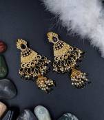 BLACK Color Gold Plated Crystal Earrings for  Women  ER_2147_BK_140