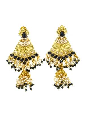 BLACK Color Gold Plated Crystal Earrings for  Women  ER_2147_BK_140 2