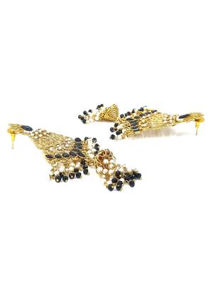 BLACK Color Gold Plated Crystal Earrings for  Women  ER_2147_BK_140 3
