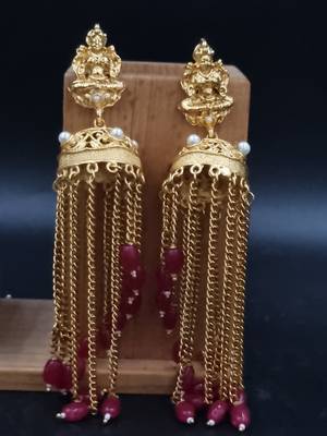RUBY Color Gold Plated Crystal Earrings for  Women  ER_2152_R_140 1