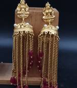 RUBY Color Gold Plated Crystal Earrings for  Women  ER_2152_R_140