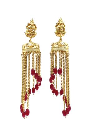 RUBY Color Gold Plated Crystal Earrings for  Women  ER_2152_R_140 2