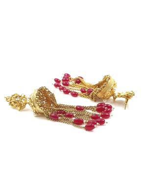 RUBY Color Gold Plated Crystal Earrings for  Women  ER_2152_R_140 3