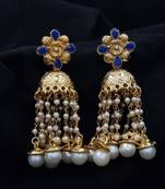 BLUE Color Gold Plated Crystal Earrings for  Women  ER_2167_BL_140