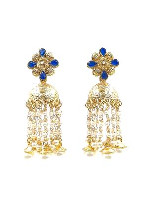 BLUE Color Gold Plated Crystal Earrings for  Women  ER_2167_BL_140 2