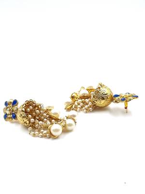 BLUE Color Gold Plated Crystal Earrings for  Women  ER_2167_BL_140 3
