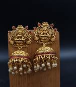 RUBY Color Gold Plated Crystal Earrings for  Women  ER_BRASS1_R_350