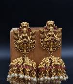 RUBY Color Gold Plated Crystal Earrings for  WomenER_BRASS2_R_350