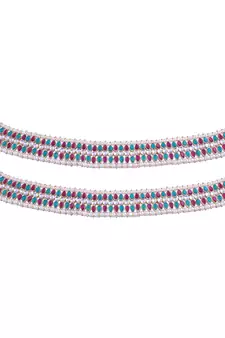 Traditional Alloy Kundan Pearl Payal Anklet for Women 