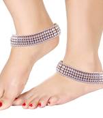 Traditional Alloy Kundan Pearl Payal Anklet for Women 