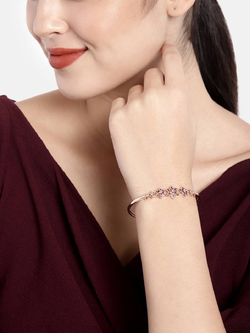 Rose Cubic Zirconia Bracelet Jewellery for Women & Girls 