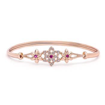 Rose Cubic Zirconia Bracelet Jewellery for Women & Girls  1