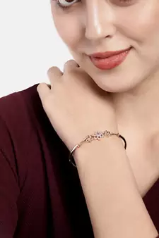 Rose Cubic Zirconia Bracelet Jewellery for Women & Girls 