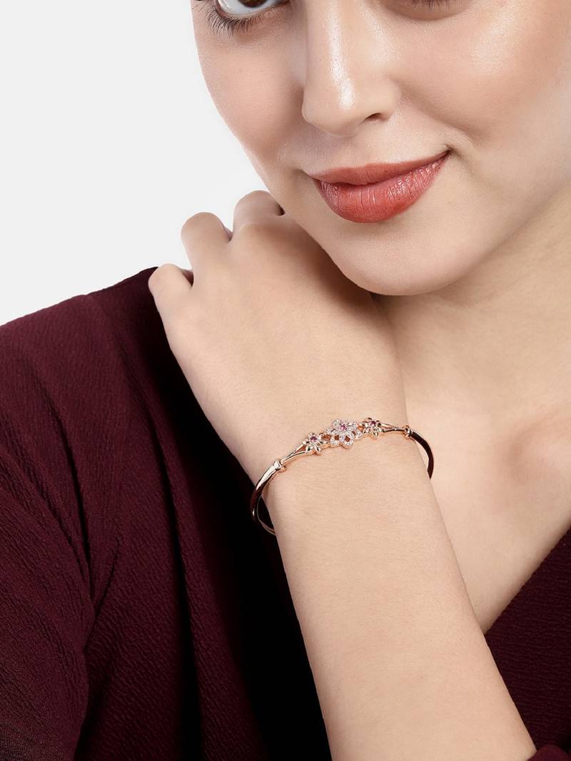 Rose Cubic Zirconia Bracelet Jewellery for Women & Girls 