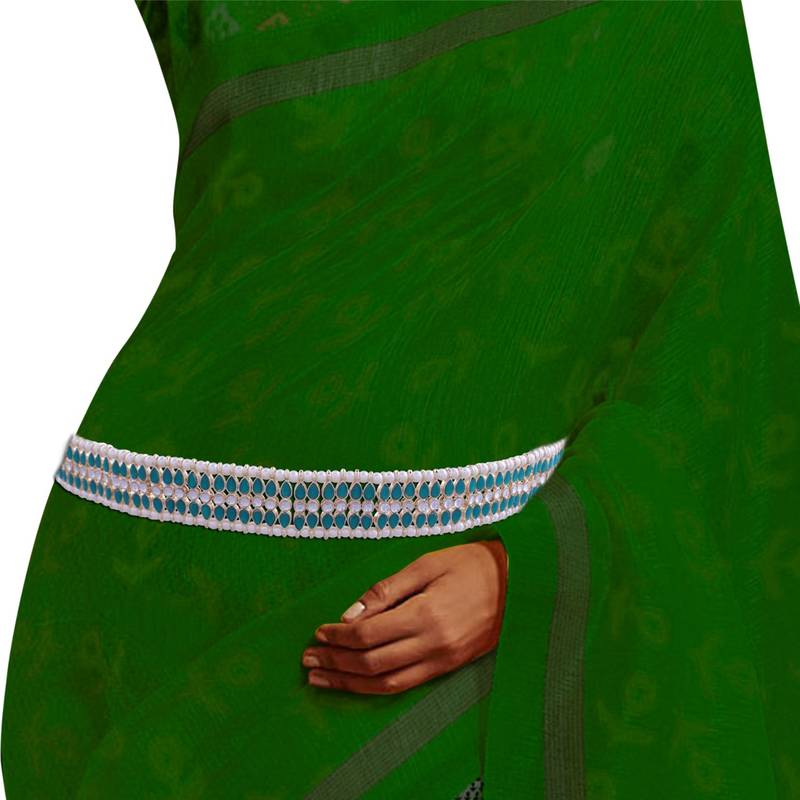 Traditional Kundan & Pearl Studded Adjustable Kamarband/Belly Chain For Women/Girls 