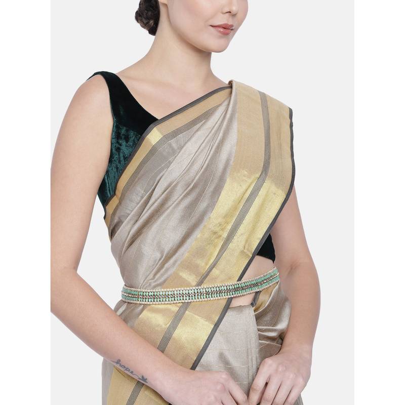 Traditional Kundan & Pearl Studded Adjustable Kamarband/Belly Chain For Women/Girls 