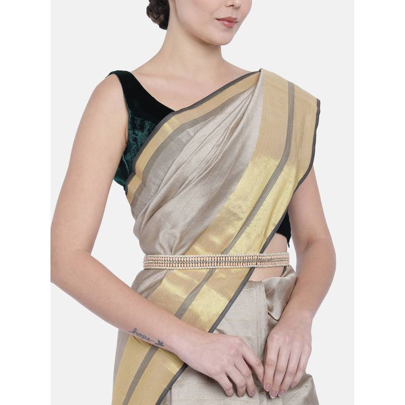 Traditional Kundan & Pearl Studded Adjustable Kamarband/Belly Chain For Women/Girls 