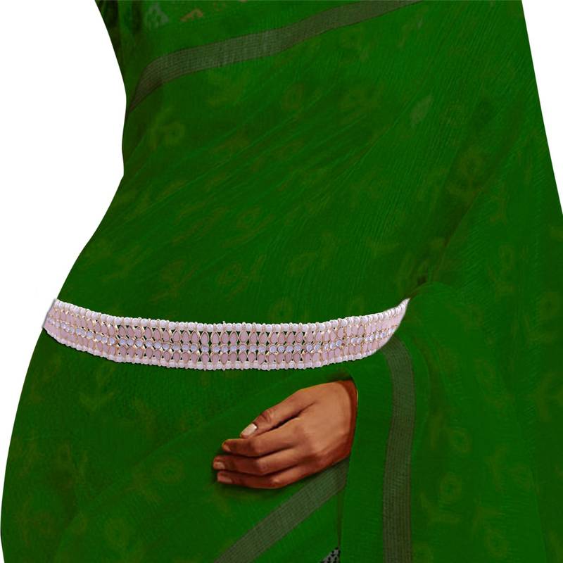 Traditional Kundan & Pearl Studded Adjustable Kamarband/Belly Chain For Women/Girls 