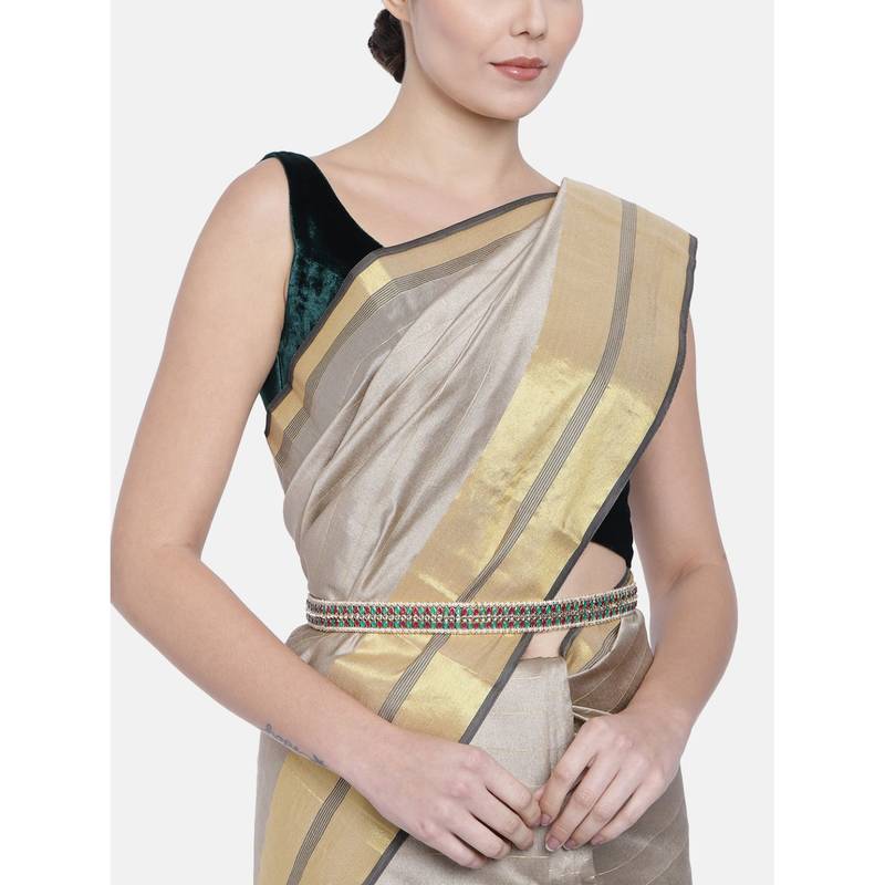 Traditional Kundan & Pearl Studded Adjustable Kamarband/Belly Chain For Women/Girls 