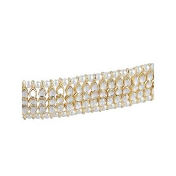 Traditional Kundan & Pearl Studded Adjustable Kamarband/Belly Chain For Women/Girls  3