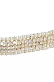 Traditional Kundan & Pearl Studded Adjustable Kamarband/Belly Chain For Women/Girls 
