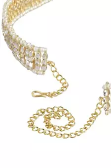Traditional Kundan & Pearl Studded Adjustable Kamarband/Belly Chain For Women/Girls 