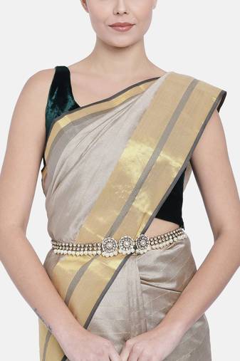 Traditional Kundan & Pearl Studded Adjustable Kamarband/Belly Chain For Women/Girls 