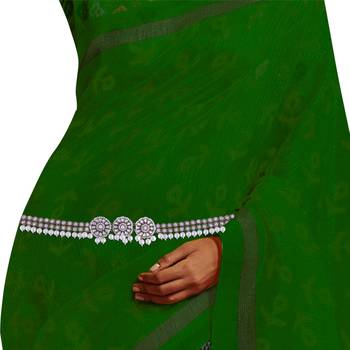 Traditional Kundan & Pearl Studded Adjustable Kamarband/Belly Chain For Women/Girls  3