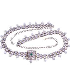 Traditional Kundan & Pearl Studded Adjustable Kamarband/Belly Chain For Women/Girls 