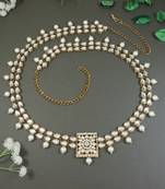 Traditional Kundan & Pearl Studded Adjustable Kamarband/Belly Chain For Women/Girls 