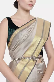 Traditional Kundan & Pearl Studded Adjustable Kamarband/Belly Chain For Women/Girls 