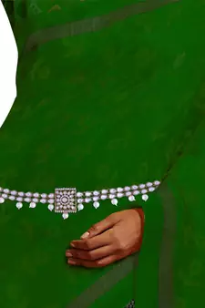 Traditional Kundan & Pearl Studded Adjustable Kamarband/Belly Chain For Women/Girls 
