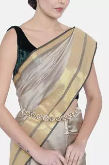 Traditional Floral Kundan & Pearl Studded Adjustable Kamarband/Belly Chain For Women/Girls 