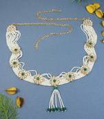 Traditional Kundan & Pearl Studded Adjustable Kamarband/Belly Chain For Women/Girls 