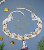 Traditional Kundan & Pearl Studded Adjustable Kamarband/Belly Chain For Women/Girls 
