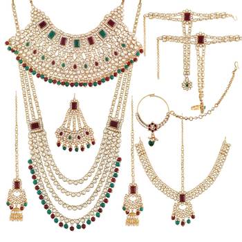 Traditional Ethnic Indian Kundan Dulhan Bridal Jewellery Set for Women  1
