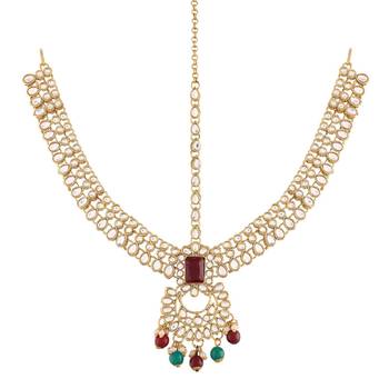 Traditional Ethnic Indian Kundan Dulhan Bridal Jewellery Set for Women  3