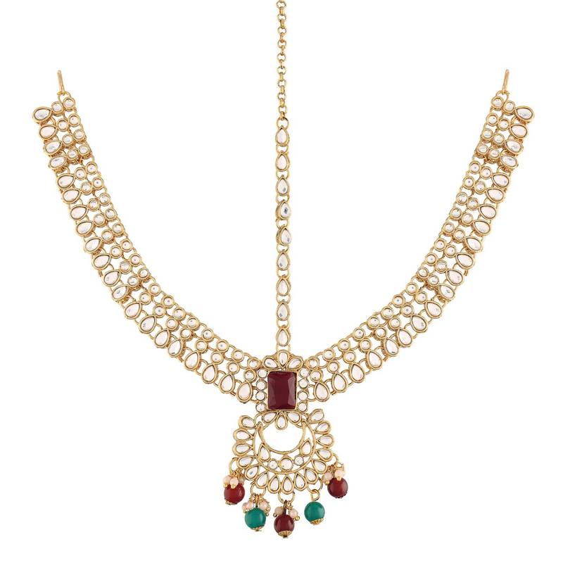 Traditional Ethnic Indian Kundan Dulhan Bridal Jewellery Set for Women 