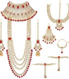 Red Indian Kundan Jewellery Set for Women